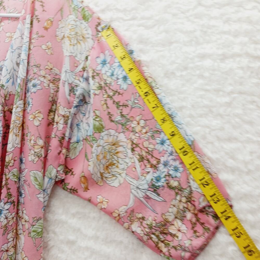 Kimono Floral Swim Cover Midi Maxi Boho Cottagecore Coquette Peony Rose Romantic - Picture 5 of 7